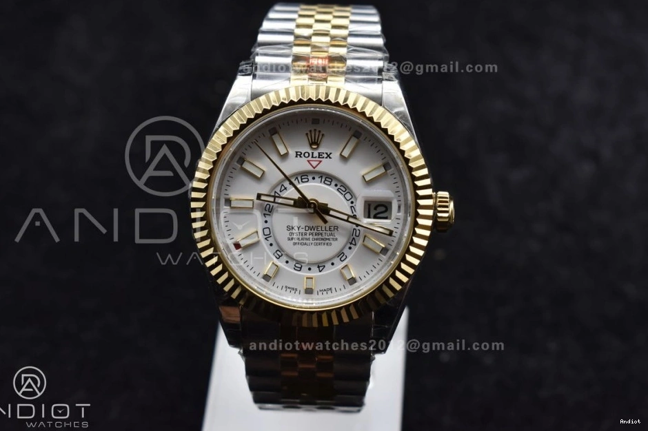 1113 YG Bracelet On Edition Skydweller SS Dial Noob YG SS Best White A23J ComfortFit 0813